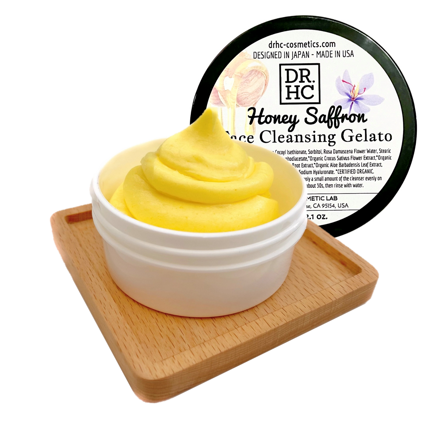 DR.HC Honey Saffron Face Cleansing Gelato (60g, 2.1oz.) (Skin recovery, Anti-scar, Anti-blemish, Anti-aging...)-4
