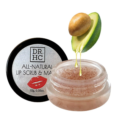 DR.HC All-Natural Lip Scrub & Mask (10g, 0.35 oz.) (with Panax Ginseng, Raspberry & Avocado) (Exfoliating, Anti-pigmentation, Anti-dryness, Plumping...)-2