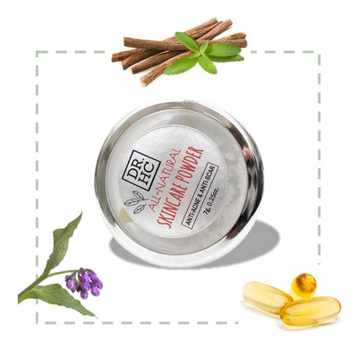 DR.HC All-Natural Skincare Powder (Type: Anti-Acne & Anti-Scar with Licorice + Allantoin + B5) (10g, 0.35oz.) (Skincare Powder + Setting Powder)-2
