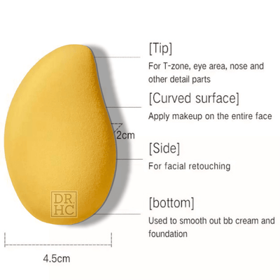 DR.HC Mango 3D Makeup Sponge (makeup puff for liquid foundations, loosed & pressed powders...)-6