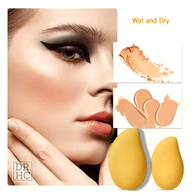 DR.HC Mango 3D Makeup Sponge (makeup puff for liquid foundations, loosed & pressed powders...)-8