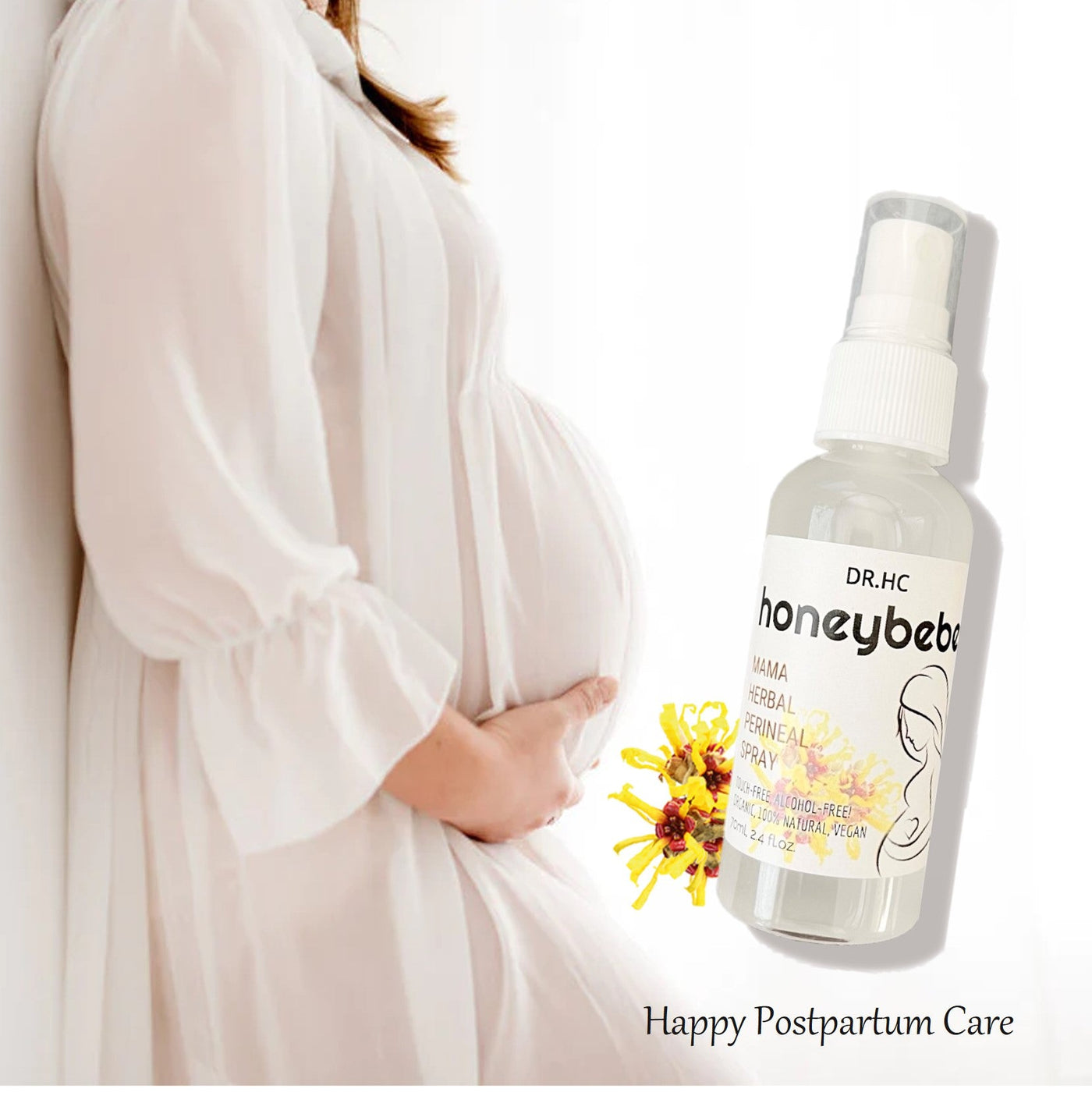 DR.HC Honeybebe' Mama Herbal Perineal Spray for Postpartum Recovery (100% Organic, Natural & Vegan) (70ml, 2.4 fl.oz.)-2